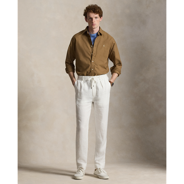 RL Brown Classic Fit Garment-Dyed Oxford Shirt Polo Ralph Lauren 4