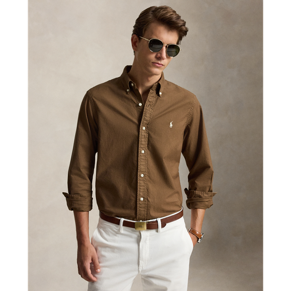 Chestnut Classic Fit Garment-Dyed Oxford Shirt Polo Ralph Lauren 1