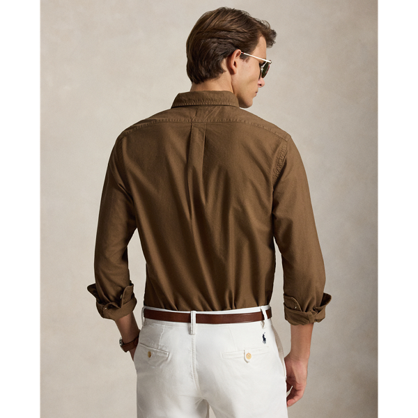 Chestnut Classic Fit Garment-Dyed Oxford Shirt Polo Ralph Lauren 5