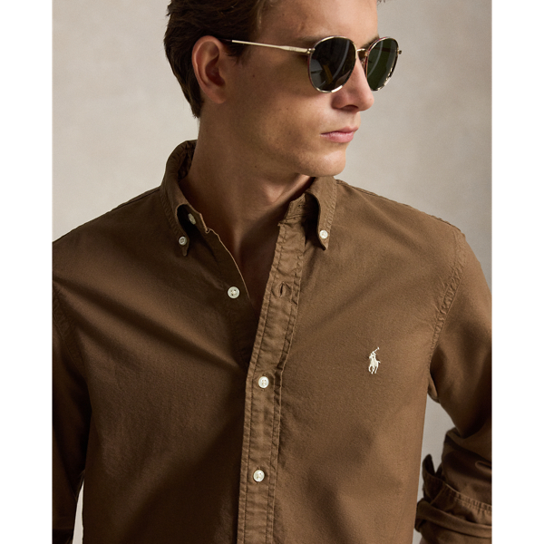 Chestnut Classic Fit Garment-Dyed Oxford Shirt Polo Ralph Lauren 6