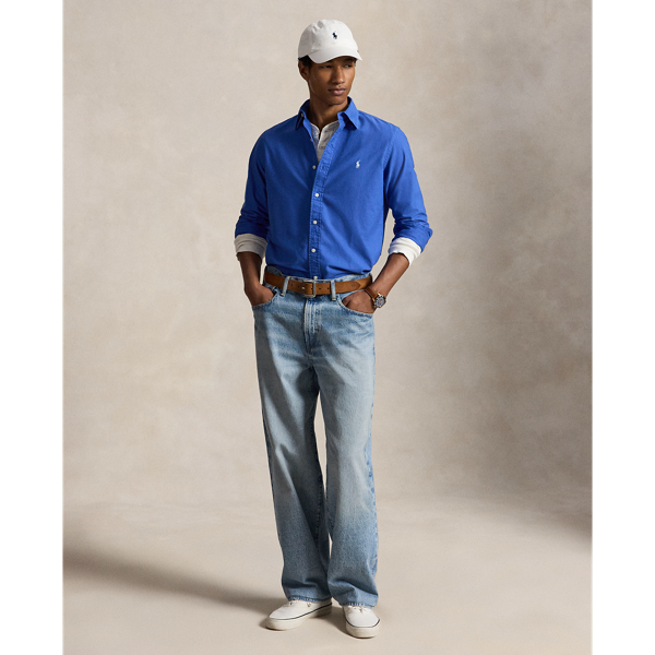 New Iris Blue Classic Fit Garment-Dyed Oxford Shirt Polo Ralph Lauren 4