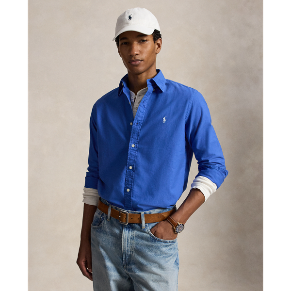 New Iris Blue Classic Fit Garment-Dyed Oxford Shirt Polo Ralph Lauren 1