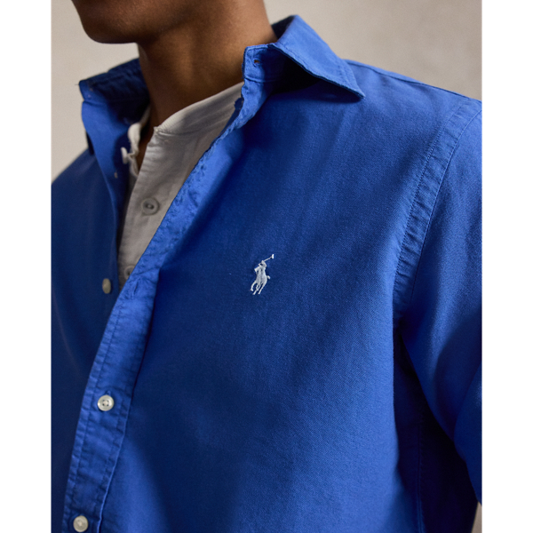 New Iris Blue Classic Fit Garment-Dyed Oxford Shirt Polo Ralph Lauren 6