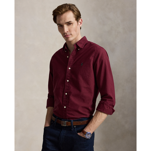 Classic Wine Classic Fit Garment-Dyed Oxford Shirt Polo Ralph Lauren 1