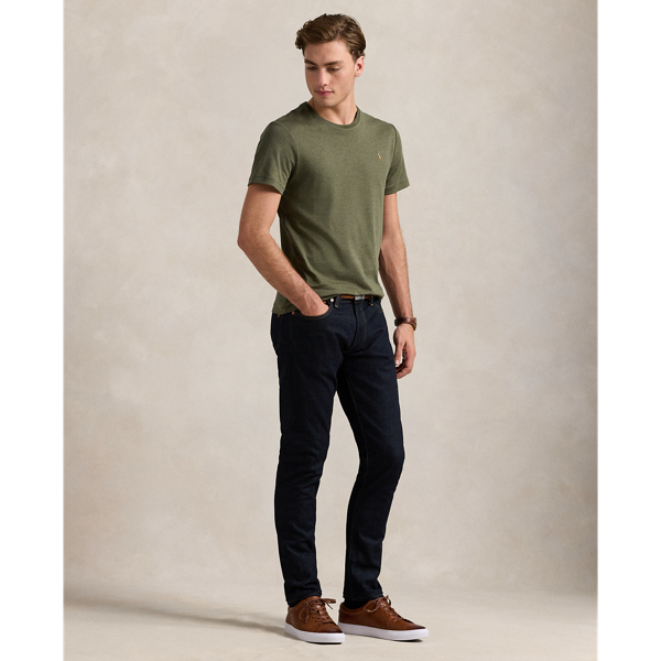 Custom Slim Fit Soft Cotton T-Shirt Polo Ralph Lauren en Service Green Heather 4