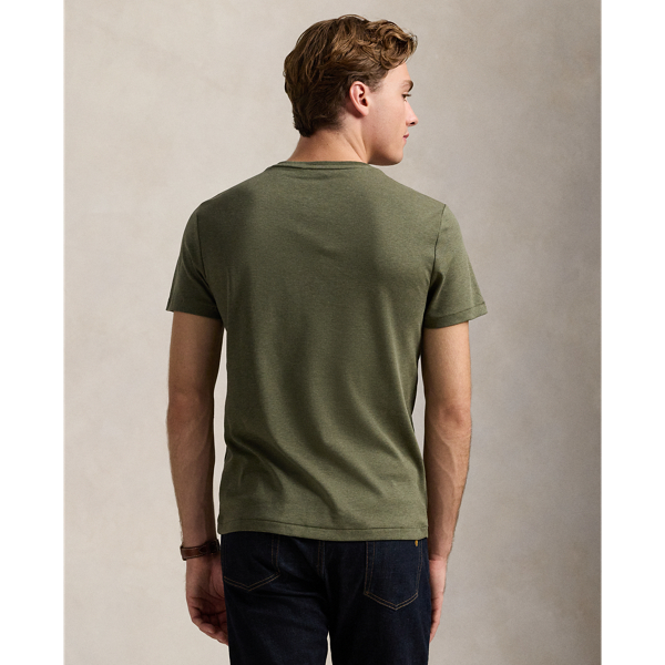 Custom Slim Fit Soft Cotton T-Shirt Polo Ralph Lauren en Service Green Heather 5