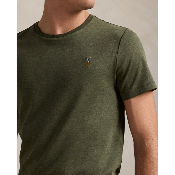 Custom Slim Fit Soft Cotton T-Shirt Polo Ralph Lauren en Service Green Heather 6