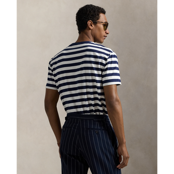 Custom Slim Fit Striped Jersey T-Shirt