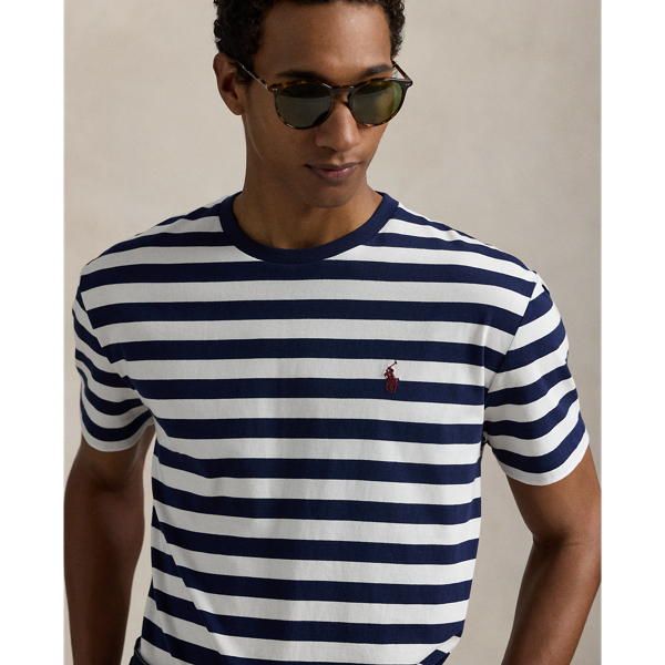 Custom Slim Fit Striped Jersey T-Shirt