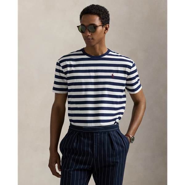 Custom Slim Fit Striped Jersey T-Shirt