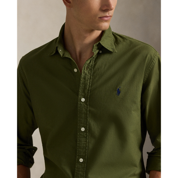 Camisa oxford te&ntilde;ida Custom Fit Polo Ralph Lauren en Oliva nueva 6