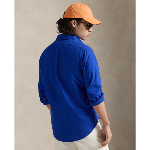 Chemise Oxford ajust&eacute;e teinte en pi&egrave;ce Polo Ralph Lauren en Royal pacifique 5