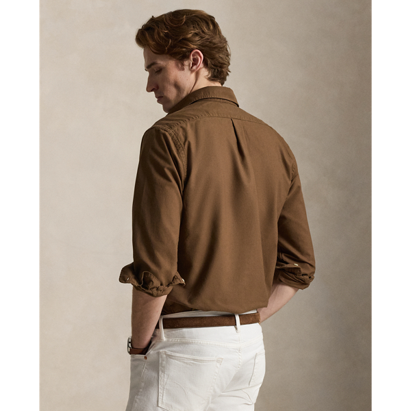 Chestnut Custom Fit Garment-Dyed Oxford Shirt Polo Ralph Lauren 5