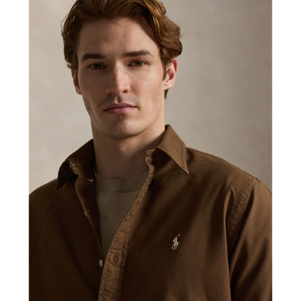 Chestnut Custom Fit Garment-Dyed Oxford Shirt Polo Ralph Lauren 6