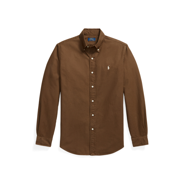 Chestnut Custom Fit Garment-Dyed Oxford Shirt Polo Ralph Lauren 2