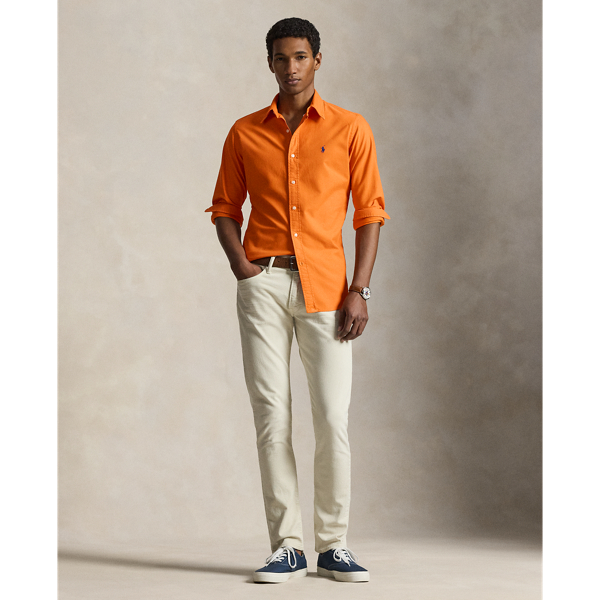 Chemise Oxford ajust&eacute;e teinte en pi&egrave;ce Polo Ralph Lauren en Orange navigation 4