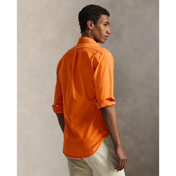 Chemise Oxford ajust&eacute;e teinte en pi&egrave;ce Polo Ralph Lauren en Orange navigation 5