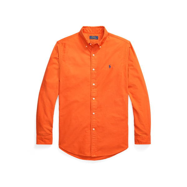 Chemise Oxford ajust&eacute;e teinte en pi&egrave;ce Polo Ralph Lauren en Orange navigation 2