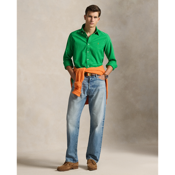 Gef&auml;rbtes Custom-Fit Oxfordhemd Polo Ralph Lauren in Stielgr&uuml;n 4