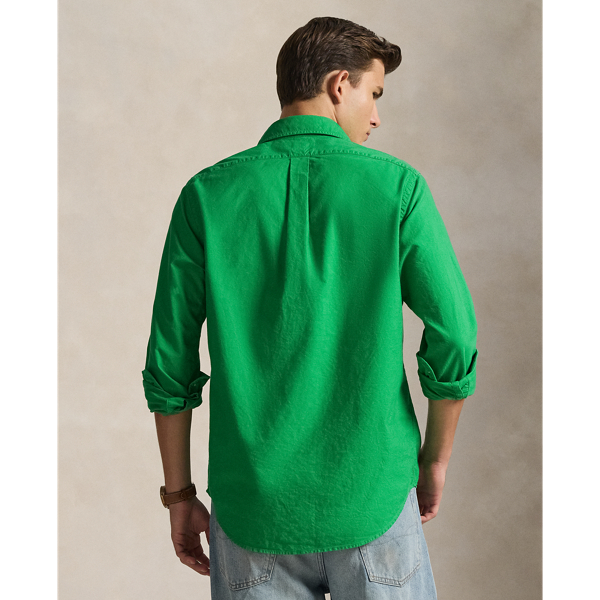 Gef&auml;rbtes Custom-Fit Oxfordhemd Polo Ralph Lauren in Stielgr&uuml;n 5