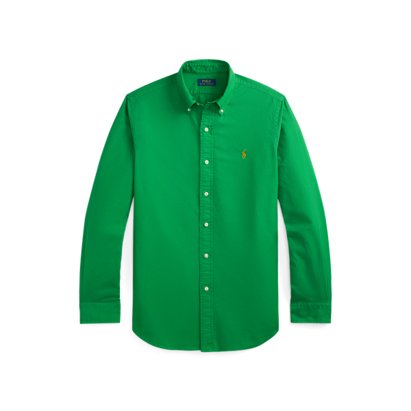 Gef&auml;rbtes Custom-Fit Oxfordhemd Polo Ralph Lauren in Stielgr&uuml;n 2