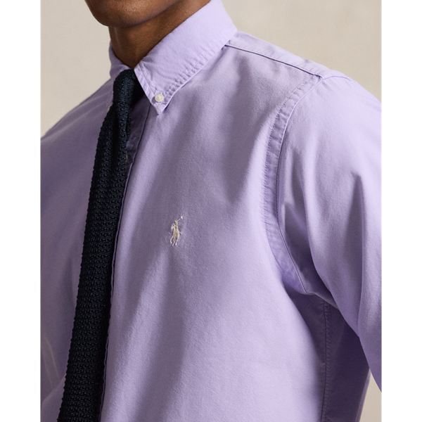 Camisa oxford te&ntilde;ida Custom Fit Polo Ralph Lauren en Morado pastel 6