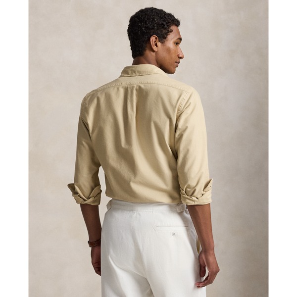 Chemise Oxford ajust&eacute;e teinte en pi&egrave;ce Polo Ralph Lauren en Dune de sable 5