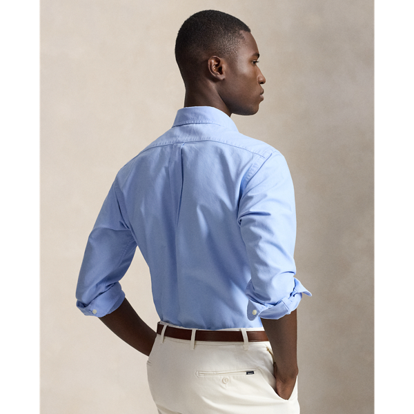 Chemise Oxford ajust&eacute;e teinte en pi&egrave;ce Polo Ralph Lauren en Bleu Austin/Blanc 5
