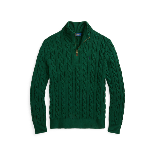 Ralph lauren cable knit quarter zip sale