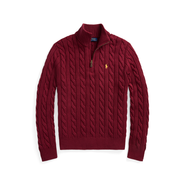 Mens red quarter zip sweater hotsell