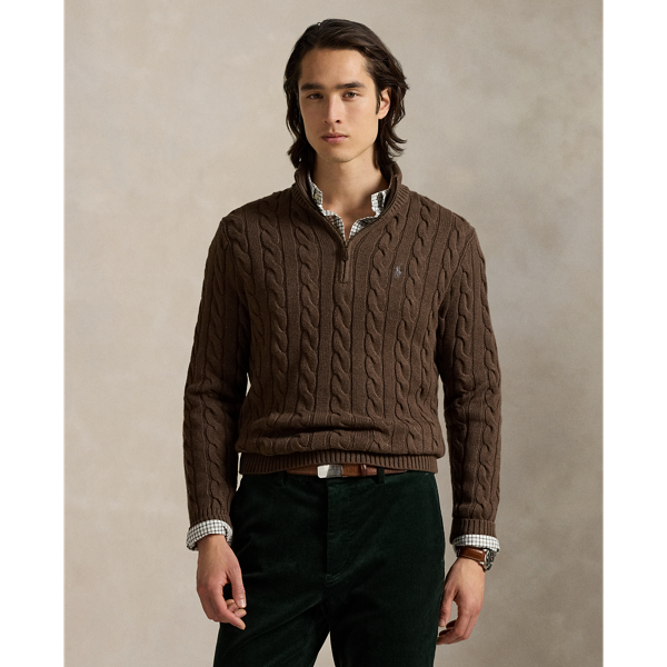 Baumwollpullover mit Zopfmuster