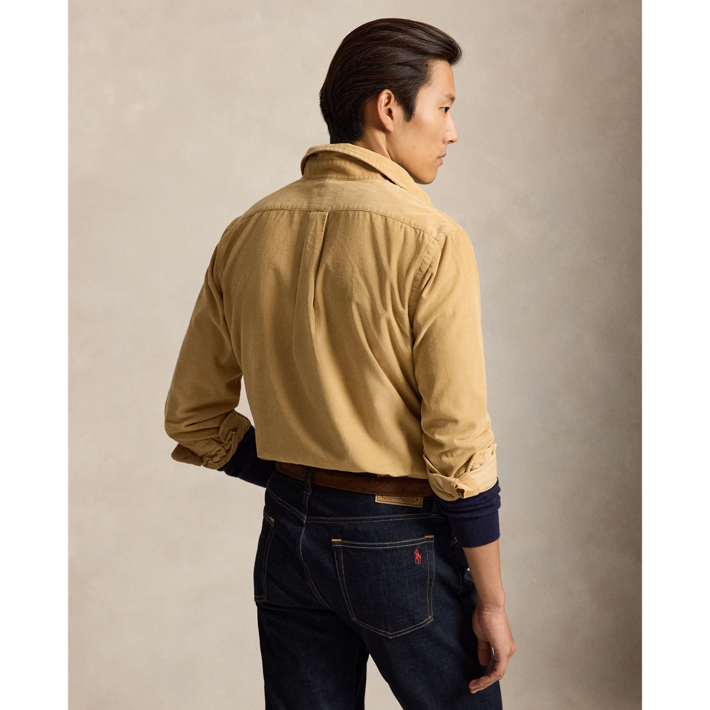 Мужская рубашка Ralph Lauren Classic Fit Corduroy, цвет: Верблюжий — фото 2