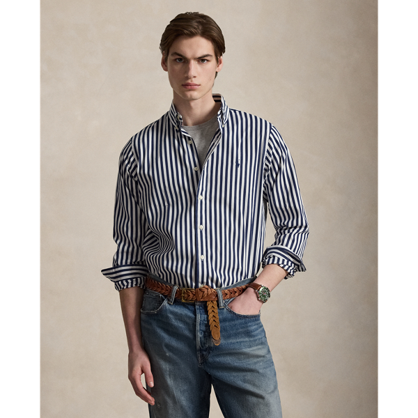 Chemise rayée Classic Fit en popeline