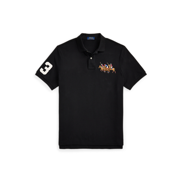 Classic Fit Mesh Graphic Polo Shirt