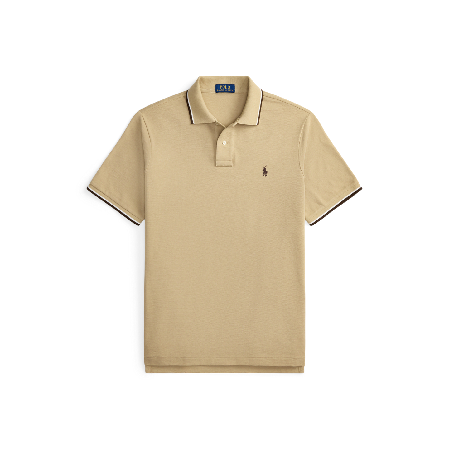 Мужское поло Ralph Lauren Classic Fit Mesh Polo, цвет: Бежевый — фото 5