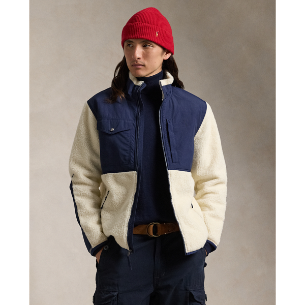 Winter Cream/Newport Navy Hybrid Fleece Jacket Polo Ralph Lauren 1