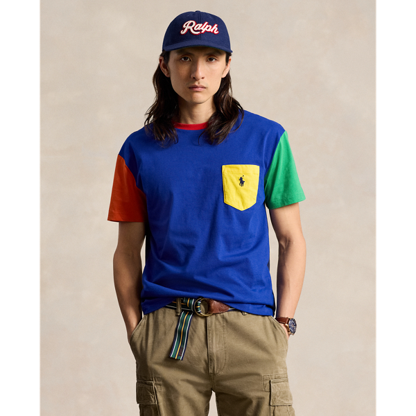 Classic Azure Multi Classic Fit Jersey Pocket T-Shirt Polo Ralph Lauren 1