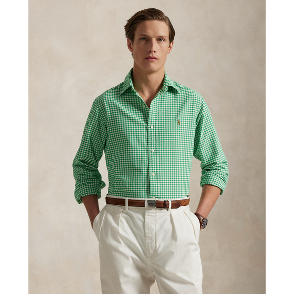 Summer Emerald/White Custom-Fit Gingan-Oxfordhemd Polo Ralph Lauren 1