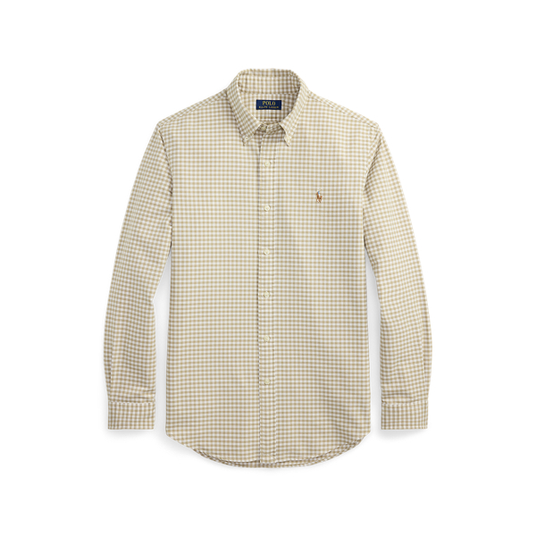 Custom-Fit Gingan-Oxfordhemd Polo Ralph Lauren in Küstenbeige/Weiß 2