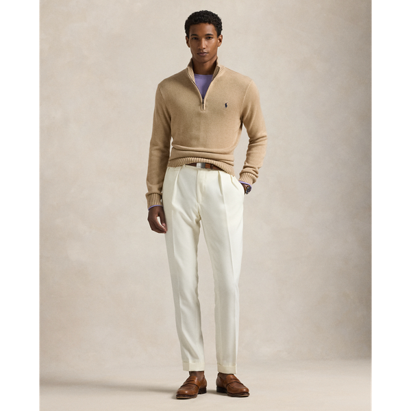 Cotton Quarter Zip Jumper for Men Ralph Lauren UK
