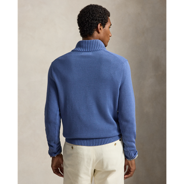 Quarter-Zip Cotton Mockneck Jumper