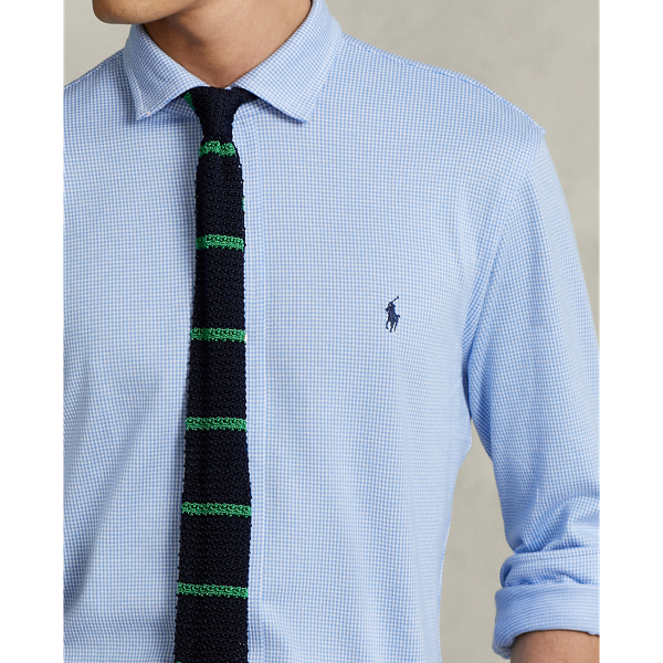 Blue / White Houndstooth Jacquard Shirt Polo Ralph Lauren 6
