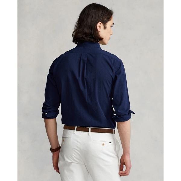 Chemise classique en seersucker Polo Ralph Lauren en Marine Astoria/Blanc 5