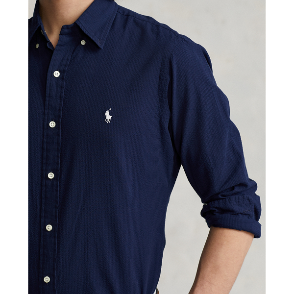 Chemise classique en seersucker Polo Ralph Lauren en Marine Astoria/Blanc 6
