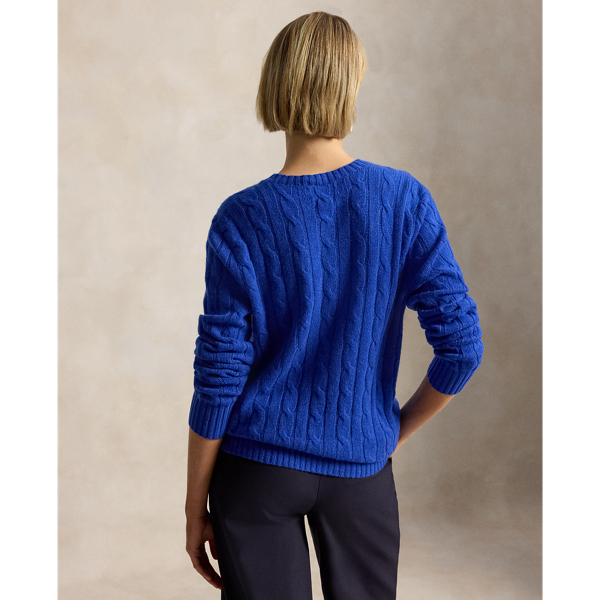 Benitoite Blue Heather The Iconic Cable-Knit Cashmere Sweater Polo Ralph Lauren 7
