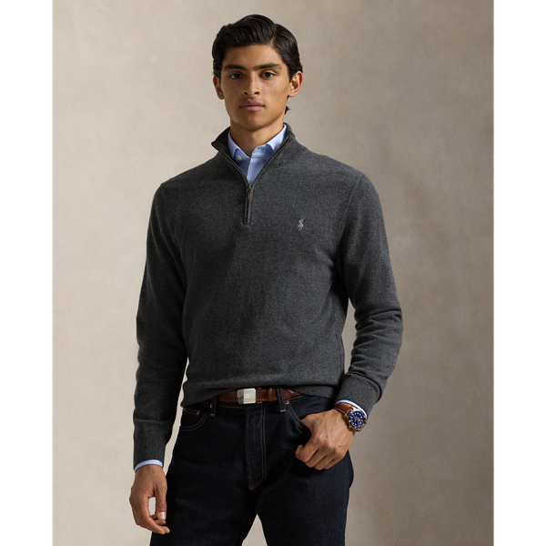 Ralph lauren half zip jumper grey sale