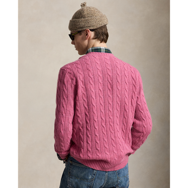 Thulian Pink Heather Cable-Knit Wool-Cashmere Jumper Polo Ralph Lauren 4