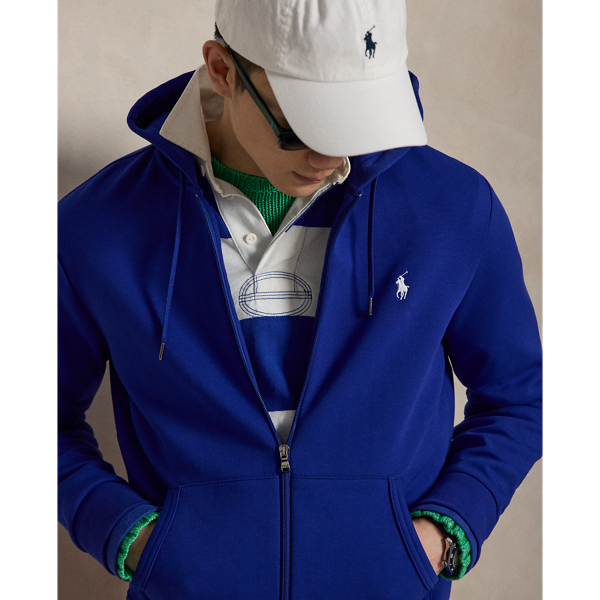Sweat &agrave; capuche en maille double Polo Ralph Lauren en Azur classique 6