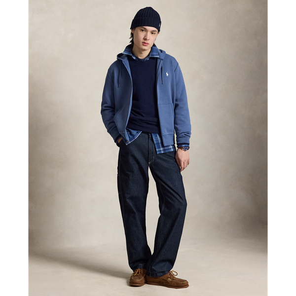 Earth Blue Double-Knit Full-Zip Hoodie Polo Ralph Lauren 4