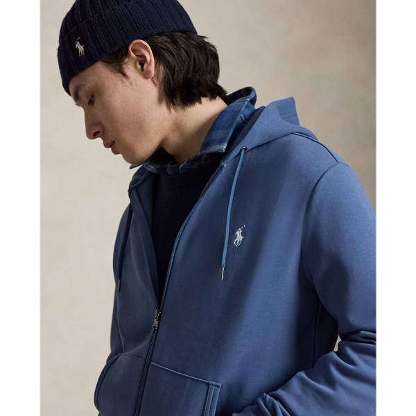 Earth Blue Double-Knit Full-Zip Hoodie Polo Ralph Lauren 6